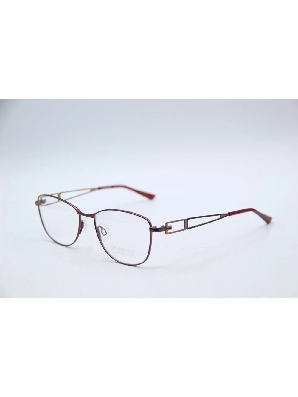 Charmant Titanium Perfection Ch12145 Bu Burgundy Authentic Eyeglasses 52-17